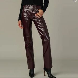 Joe's Jeans Bordeaux Straight Leg faux Leather Pants NWT